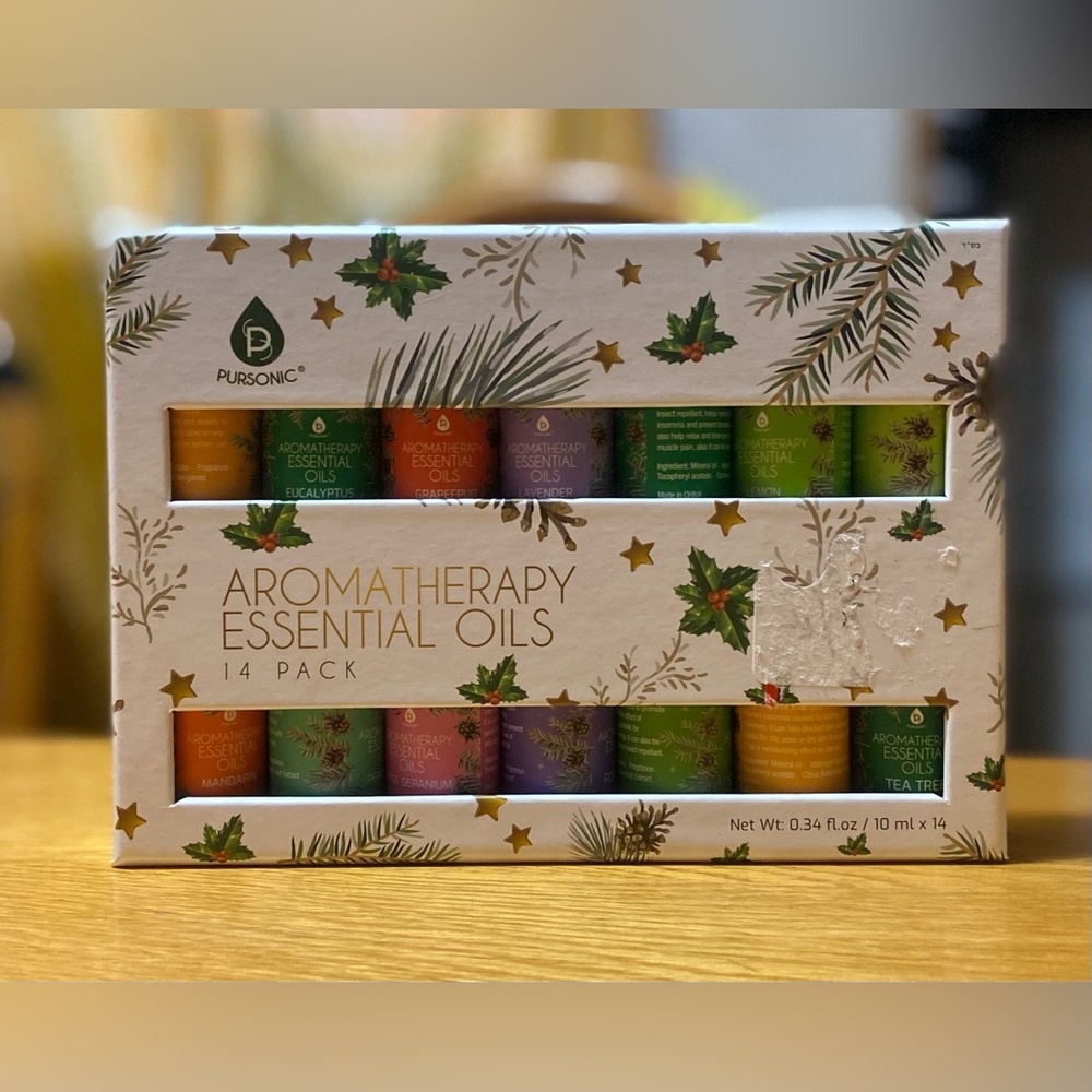 Pursonic Aromatherapy Essential Oil Gift Set - 14 Pure Scents for Diffusers